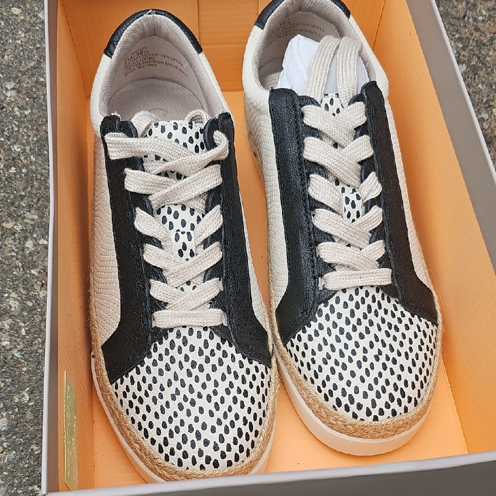 Stylish Black and White Polka Dot Sneakers